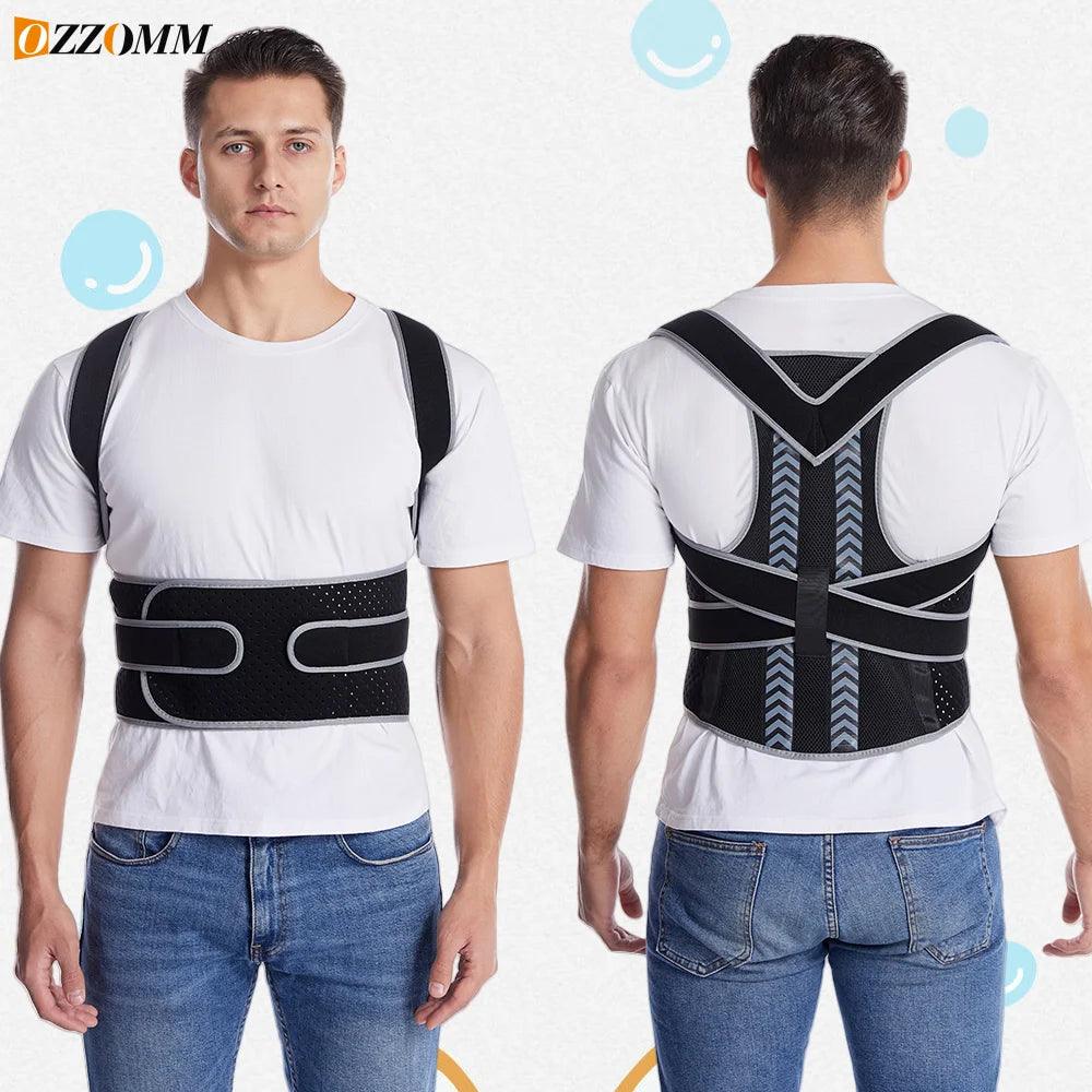 Lumbar Brace Spine Support Belt Adjustable Corset Correction Body Improve with Plate Straight Back Posture Corrector Shoulder - WildlifeStyle