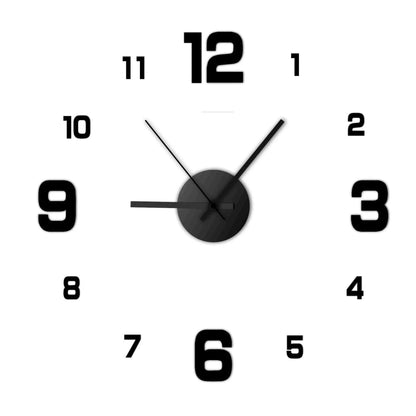 Creative Frameless DIY Wall Clock Decal Home Silent Clock