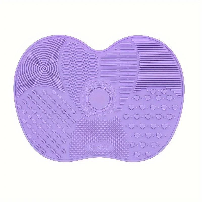 Apple Shaped Silicone Makeup Brush Cleaning Pad Efficient Portable Reusable Mat