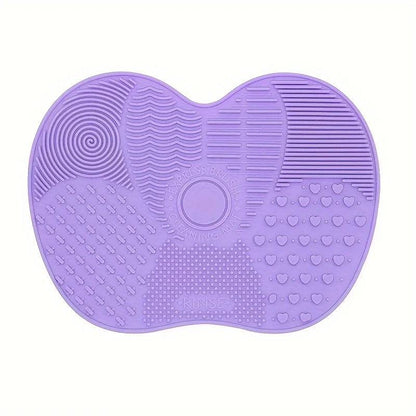 Apple Shaped Silicone Makeup Brush Cleaning Pad Efficient Portable Reusable Mat