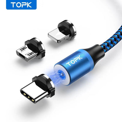 Magnetic Charging Cable 3 IN 1 TOPK 360 Rotation Charger