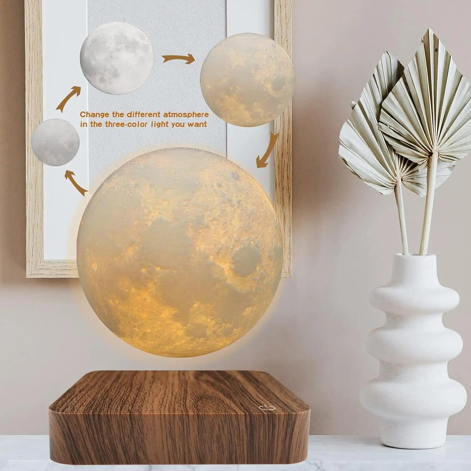 Levitating Moon Magnetic Floating Night Light LED Lamp Design