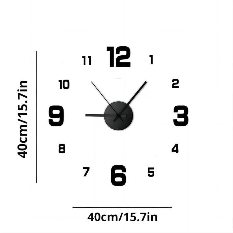 Creative Frameless DIY Wall Clock Decal Home Silent Clock