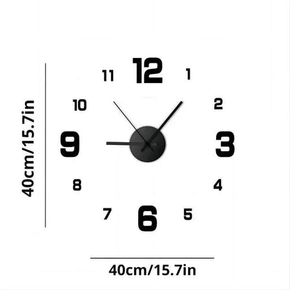 Creative Frameless DIY Wall Clock Decal Home Silent Clock