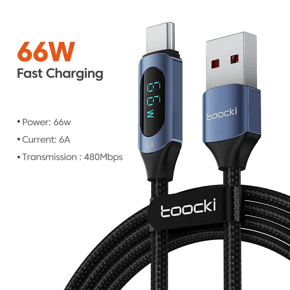 Toocki Type C to Type C Cable 100W PD Fast Charger Cable