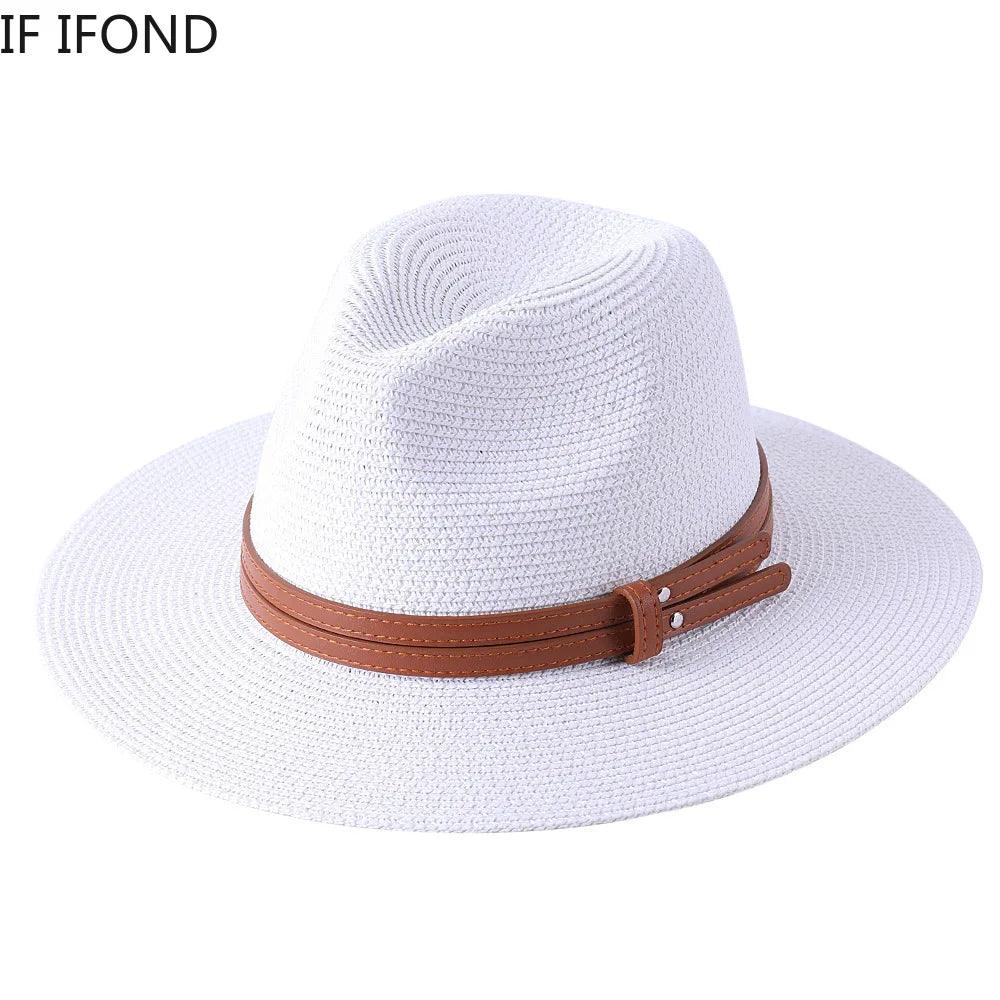 56-58-59-60CM New Natural Panama Soft Shaped Straw Hat