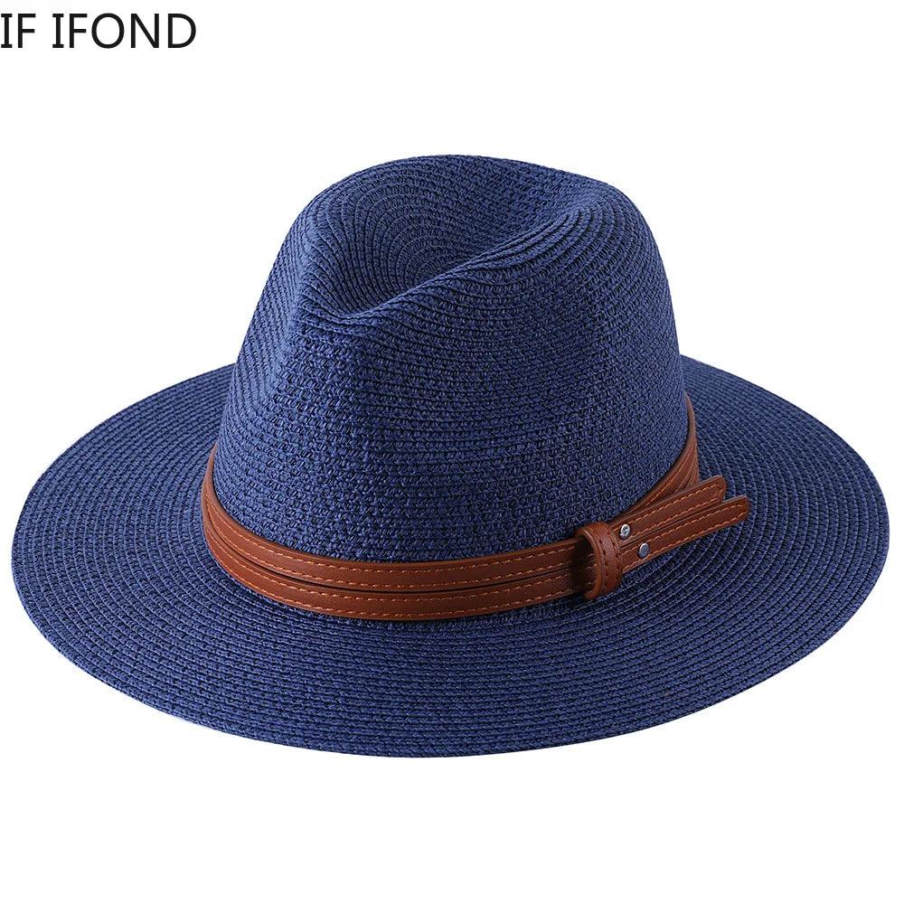56-58-59-60CM New Natural Panama Soft Shaped Straw Hat