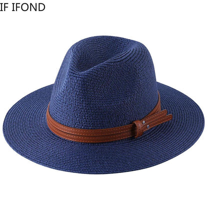 56-58-59-60CM New Natural Panama Soft Shaped Straw Hat