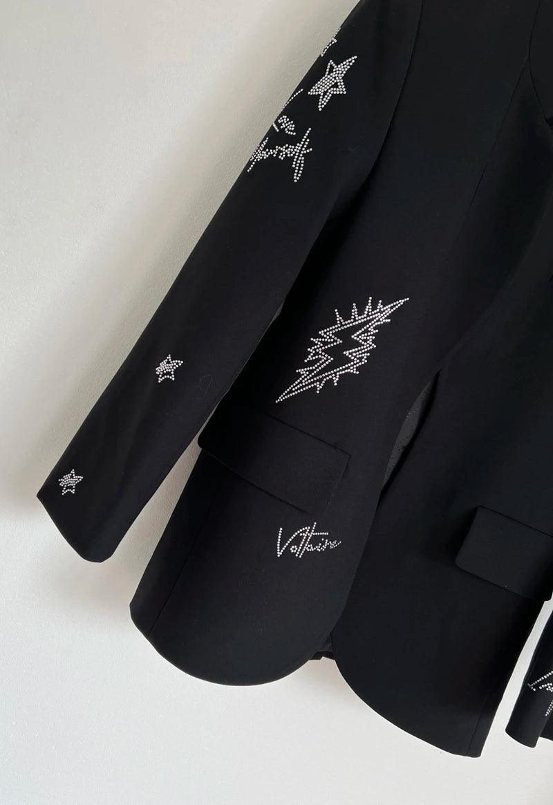 Cross-border e-commerce winnerz's 25 Z&@V Sassy Commuter Structured Simple Atmosphere Heart Pattern Notch Lapel Blazer