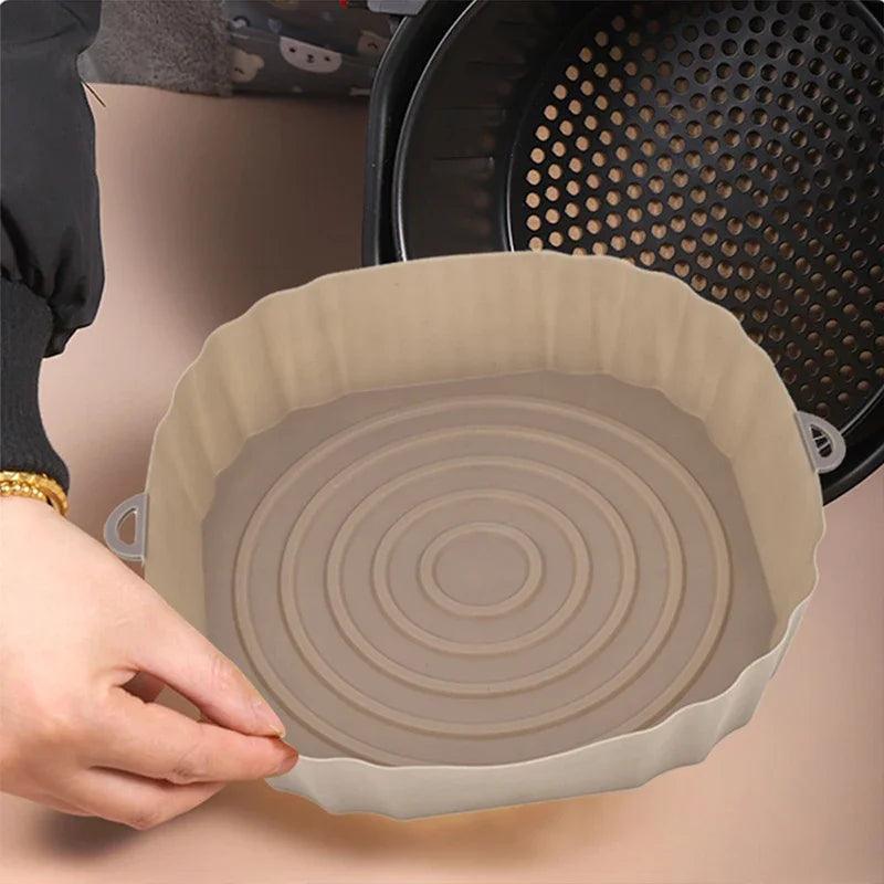 Reusable Air Fryer Silicone Pot Baking Tray Kitchen Tool