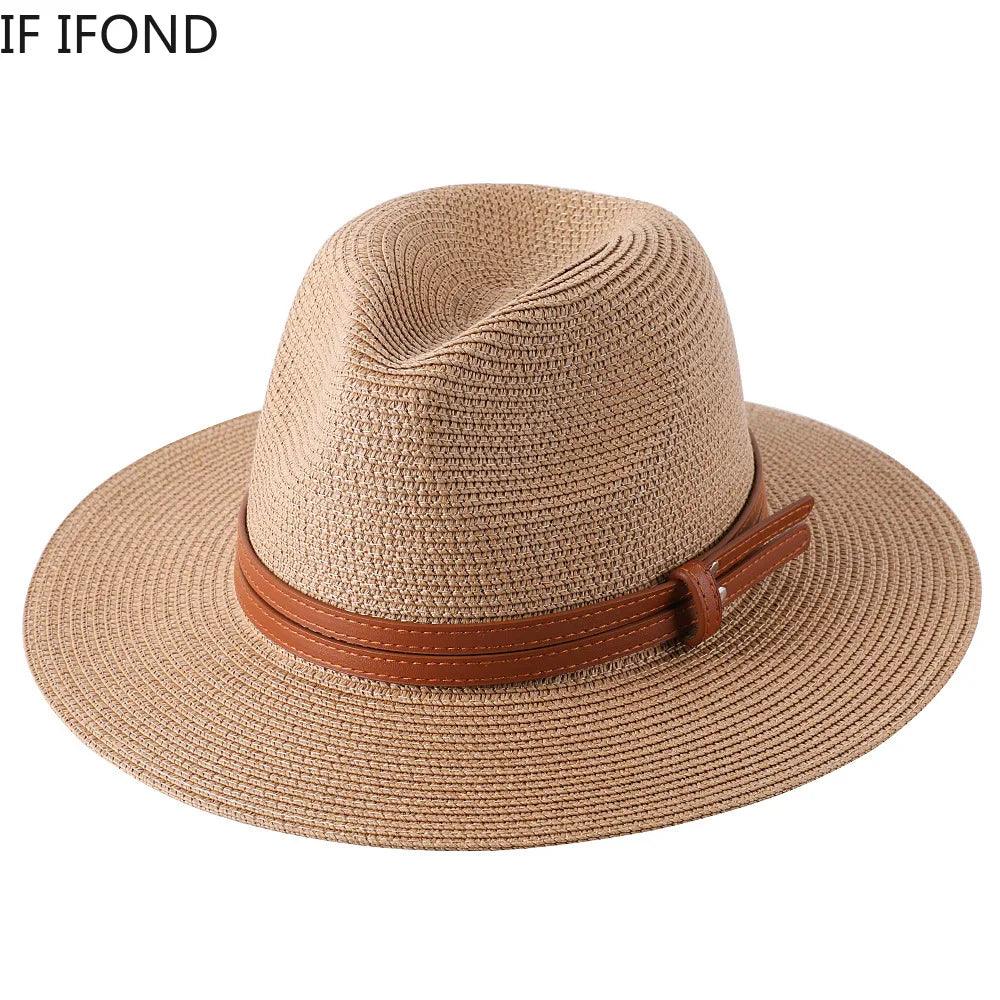 56-58-59-60CM New Natural Panama Soft Shaped Straw Hat