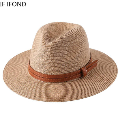 56-58-59-60CM New Natural Panama Soft Shaped Straw Hat
