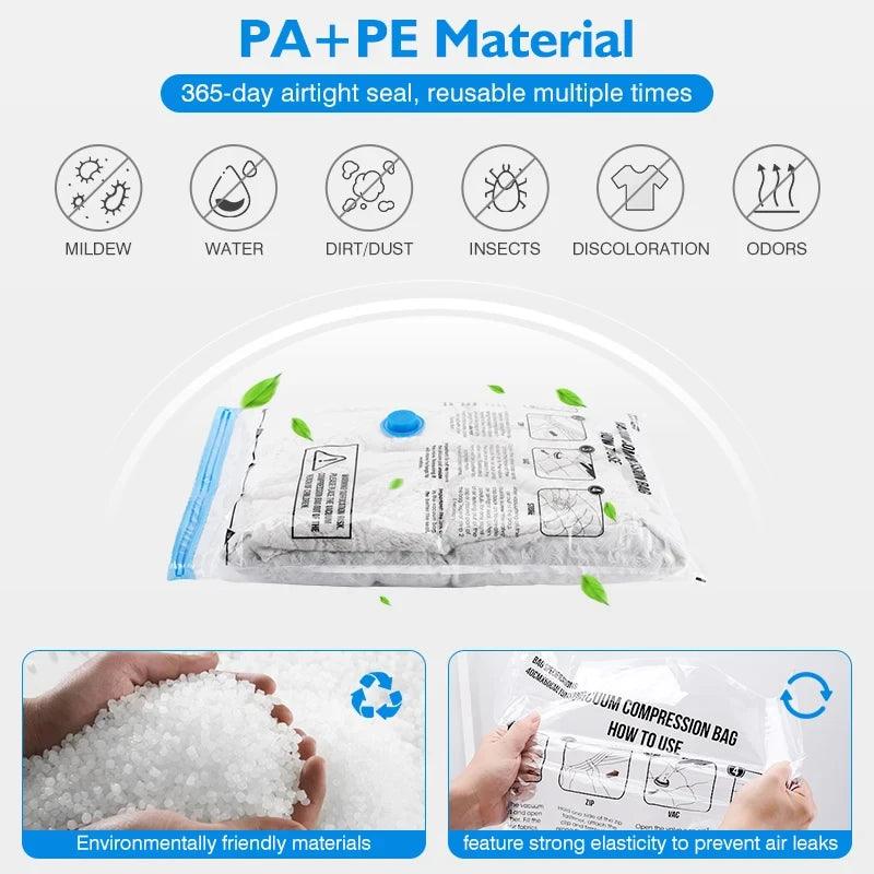 Vacuum Storage Bags,for Bedding,Pillows,Towel,Clothes Space Saver Travel Storage Bag,With Hand-electric-Pump,Vacuum Bag Package - WildlifeStyle