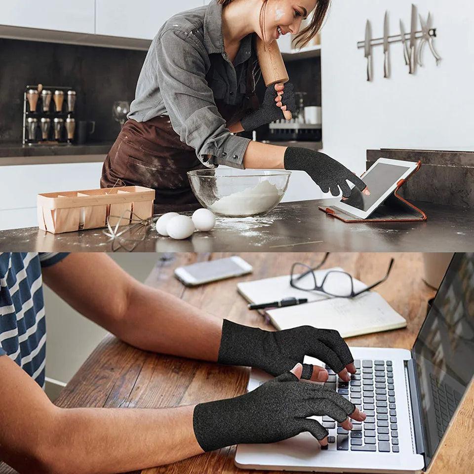 GOBYGO 1Pair Compression Arthritis Gloves Joint Pain Relief