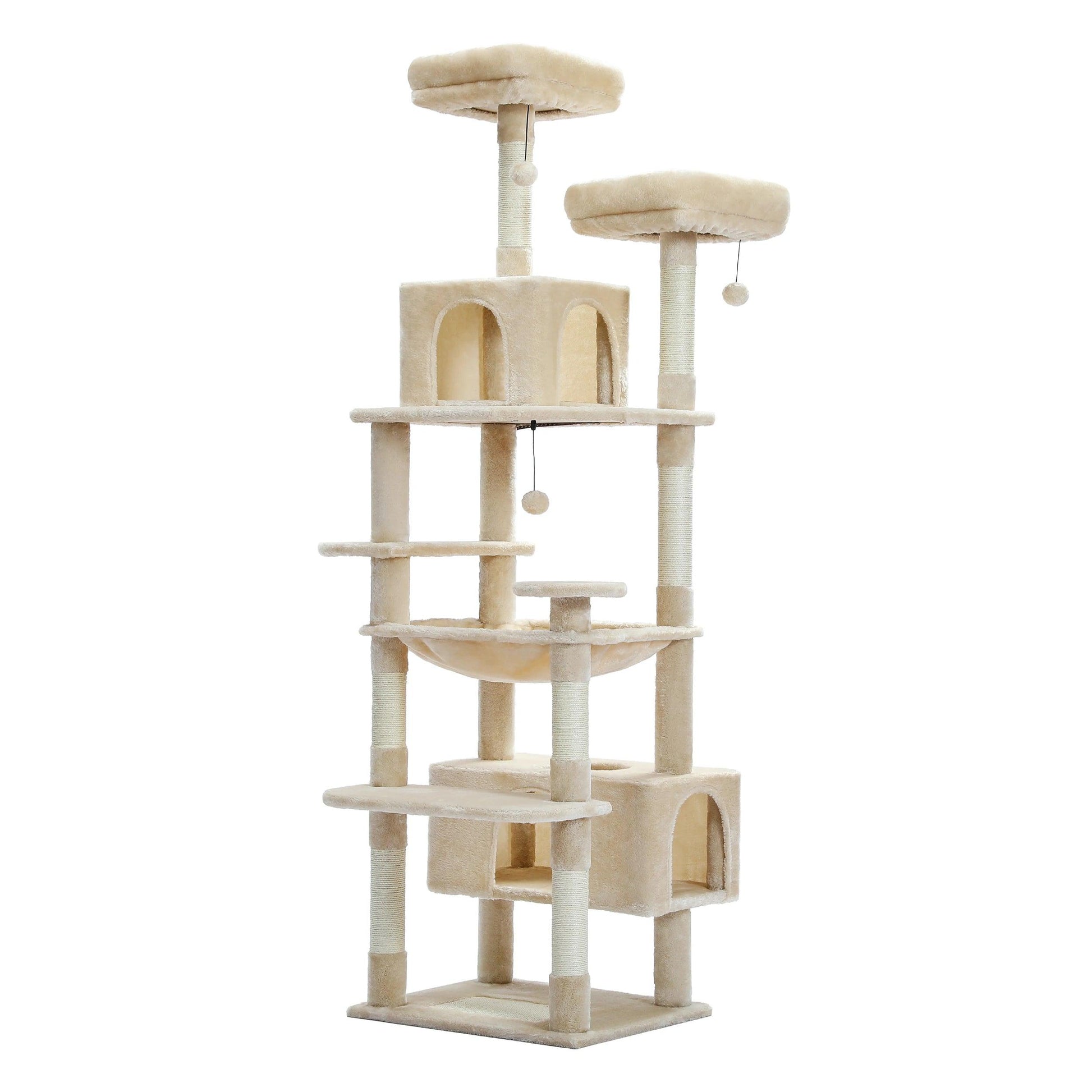 Large Cat Tree Tall Cat Tower for Indoor Cats Multi-Level Plush Cat Condo with Scratching Posts Scratching Boards Perches Caves - WildlifeStyle