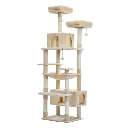 Large Cat Tree Tall Cat Tower for Indoor Cats Multi-Level Plush Cat Condo with Scratching Posts Scratching Boards Perches Caves - WildlifeStyle