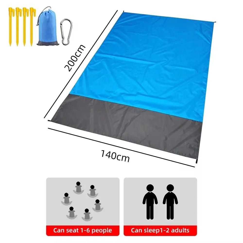 2x2.1m Waterproof Pocket Beach Blanket Portable Outdoor Mat