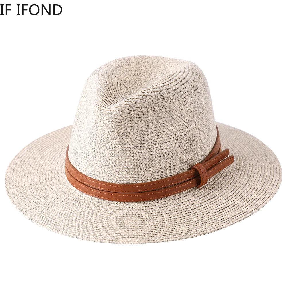 56-58-59-60CM New Natural Panama Soft Shaped Straw Hat
