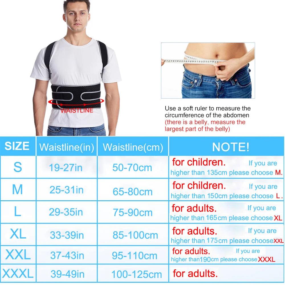 Lumbar Brace Spine Support Belt Adjustable Corset Correction Body Improve with Plate Straight Back Posture Corrector Shoulder - WildlifeStyle