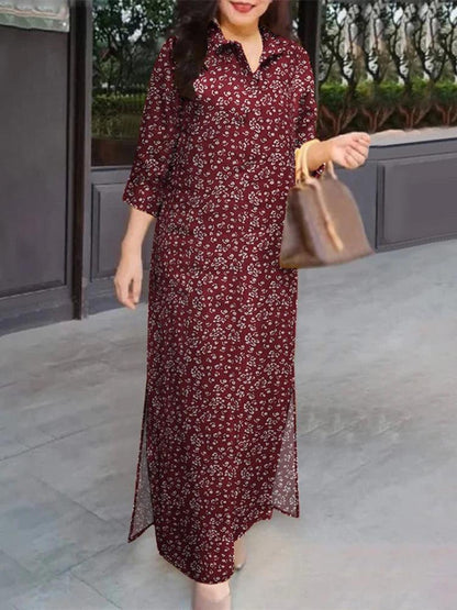 ZANZEA Women 3/4 Sleeve Long Dresses Fall 2024 Fashion