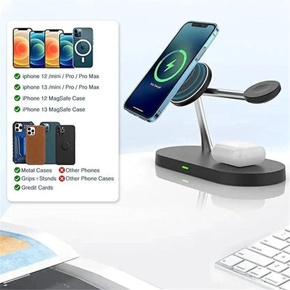 3 In 1 Magnetic Wireless Charger Stand For iPhone 15 14 13 Pro Max