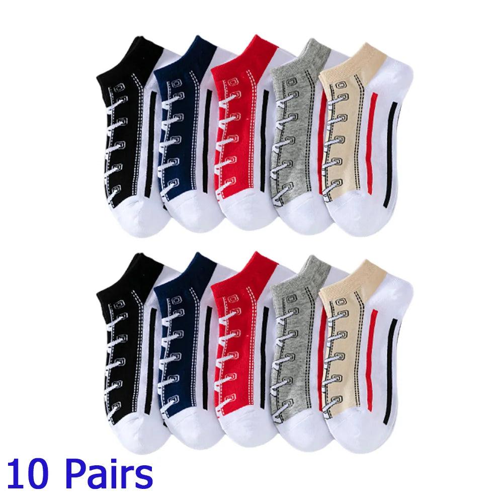 8 Pairs Women / Men Boat Socks Invisible Low Cut Silicone Non-slip Summer No-show Ankle Socks Solid Color Casual Breathable