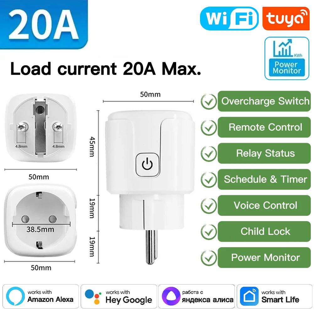 TNCE Tuya Smart Home Socket WiFi Zigbee 16/20A Outlet