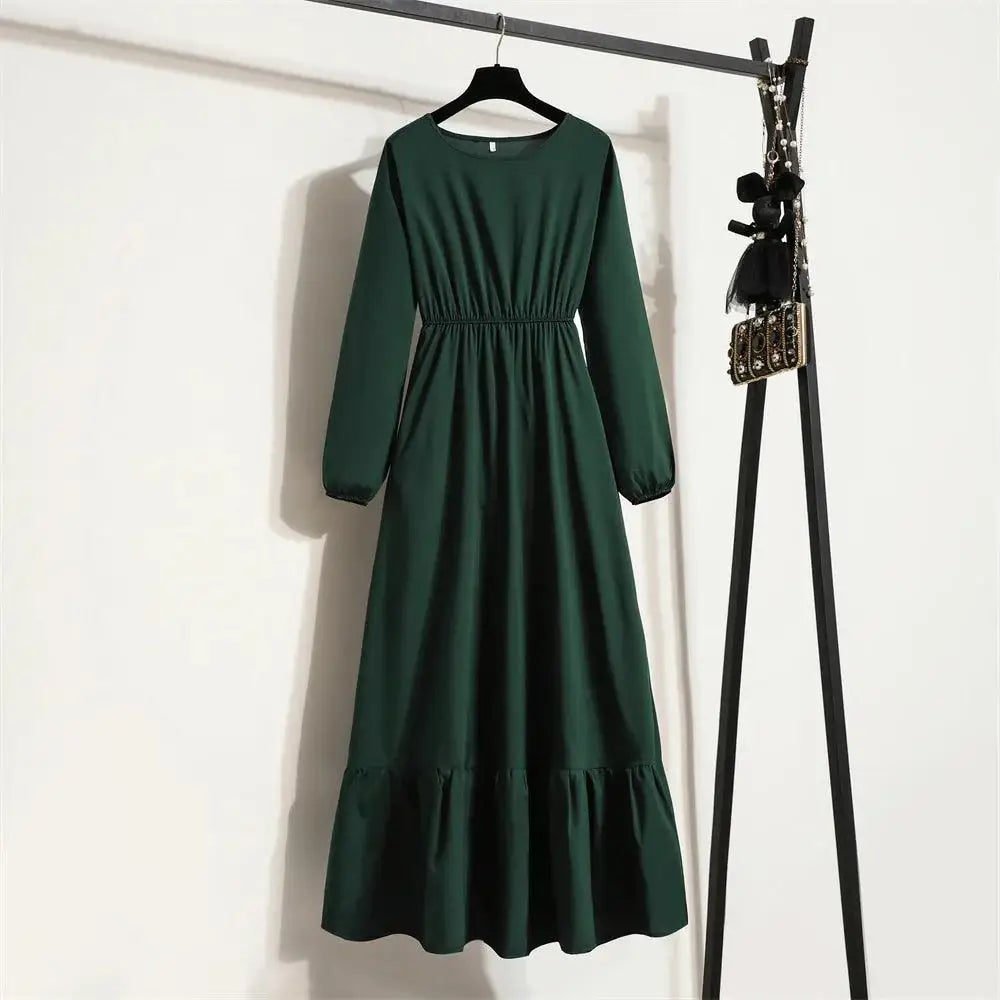 Spring Summer Women Maxi Dresses Casual Floral Printed O-neck Dress - 23 / L