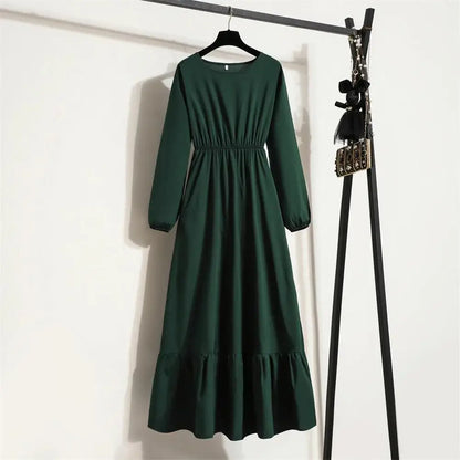 Spring Summer Women Maxi Dresses Casual Floral Printed O-neck Dress - 23 / L